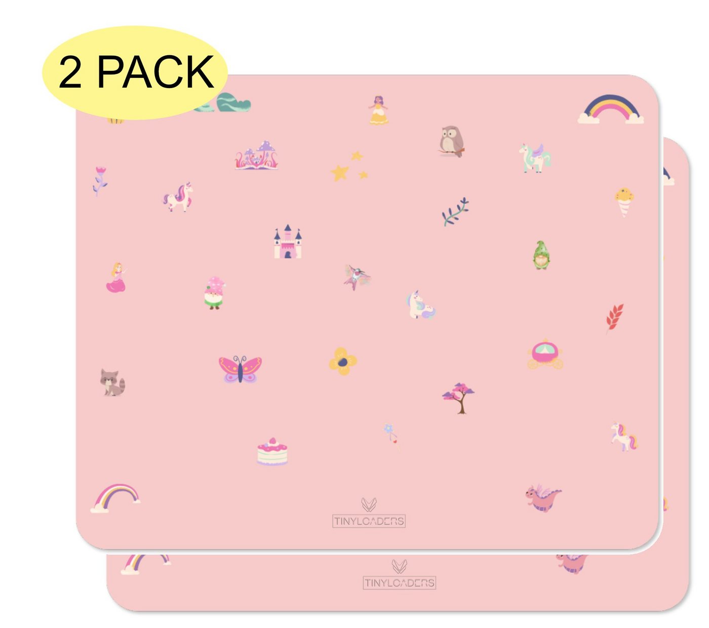 Platzset, XL Platzmatte, Platzdeckchen, Tischset, Placemat, Unterlage 65 x 50 cm, TINYLOADERS, (Spar-Set, 2 Tischsets), Weiches Vinyl, ideal als Kinderunterlage zum Essen Backen oder Basteln von TINYLOADERS