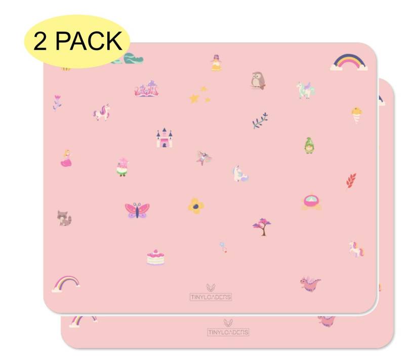 TINYLOADERS Platzset XL Platzmatte, Platzdeckchen, Tischset, Placemat, Unterlage 65 x 50 cm, (Spar-Set, 2 Tischsets), Weiches Vinyl, ideal als Kinderunterlage zum Essen Backen oder Basteln von TINYLOADERS