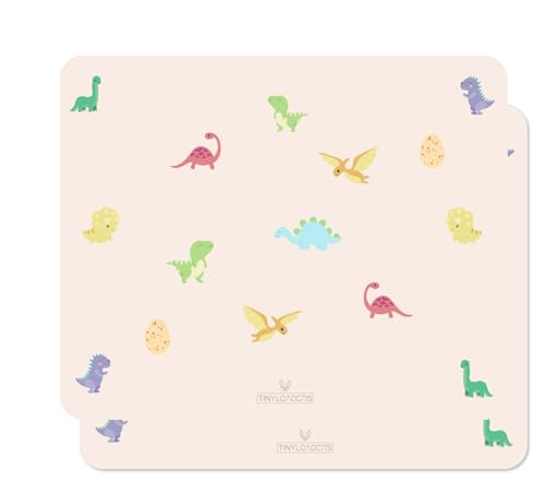 TINYLOADERS 2xSET Platzdeckchen, Platzmatte, Tischset, Placemat, Unterlage in vielen Farben und Motiven, frei von BPA, 43 cm x 34 cm, Dinosaur von TINYLOADERS