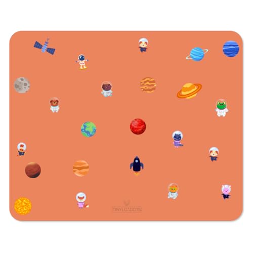 TINYLOADERS Platzdeckchen, Platzmatte, Tischset, Placemat, Unterlage in kinderfreundlichem Design in vielen Farben und Motiven, frei von BPA, 43 cm x 34 cm, Astronaut von TINYLOADERS
