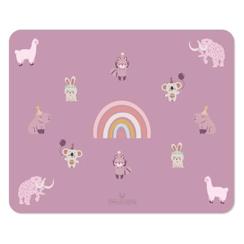 TINYLOADERS Platzdeckchen, Platzmatte, Tischset, Placemat, Unterlage in kinderfreundlichem Design in vielen Farben und Motiven, frei von BPA, 43 cm x 34 cm, Rainbow-Birthday von TINYLOADERS