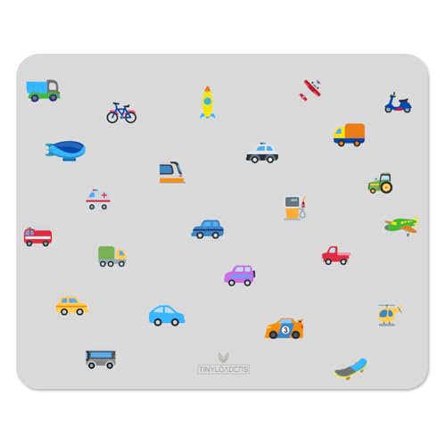 TINYLOADERS Platzdeckchen, Platzmatte, Tischset, Placemat, Unterlage in kinderfreundlichem Design in vielen Farben und Motiven, frei von BPA, 43 cm x 34 cm, Vehicles von TINYLOADERS