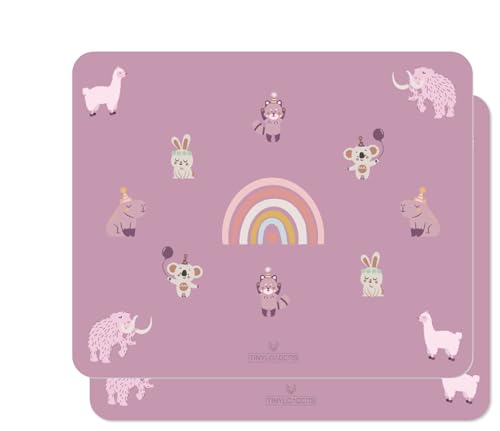 TINYLOADERS Platzdeckchen, Platzmatte, Tischset, Placemat, Unterlage in vielen Farben und Motiven, frei von BPA, 43 cm x 34 cm, Rainbow-Birthday von TINYLOADERS