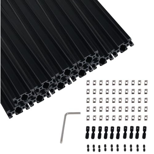 2 STK Aluprofil 2040 V Typ Schwarz 1500mm Aluminiumprofil Extrusions Europäischer Standard Eloxierte Linearschiene 20x40 Alu Profil mit L-Winkelverbinder & T-Mutter für 3D-Drucker, CNC 2 STK Aluprofil 2040 V Typ Schwarz 1500mm Aluminiumprofil Extrusions Europäischer Standard Eloxierte Linearschiene 20x40 Alu Profil mit L-Winkelverbinder & T-Mutter für 3D-Drucker, CNC von TIOMIOSEA