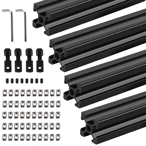 4 STK Aluprofil 2020 V Typ Schwarz 1220mm Aluminiumprofil Extrusions Europäischer Standard Eloxierte Linearschiene 20x20 Alu Profil mit L-Winkelverbinder & T-Mutter für 3D-Drucker, CNC 4 STK Aluprofil 2020 V Typ Schwarz 1220mm Aluminiumprofil Extrusions Europäischer Standard Eloxierte Linearschiene 20x20 Alu Profil mit L-Winkelverbinder & T-Mutter für 3D-Drucker, CNC von TIOMIOSEA