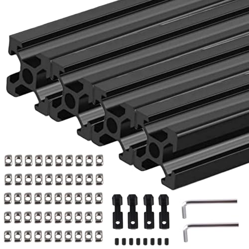 4 STK Aluprofil 2020 V Typ Schwarz 1500mm Aluminiumprofil Extrusions Europäischer Standard Eloxierte Linearschiene 20x20 Alu Profil mit L-Winkelverbinder & T-Mutter für 3D-Drucker, CNC 4 STK Aluprofil 2020 V Typ Schwarz 1500mm Aluminiumprofil Extrusions Europäischer Standard Eloxierte Linearschiene 20x20 Alu Profil mit L-Winkelverbinder & T-Mutter für 3D-Drucker, CNC von TIOMIOSEA