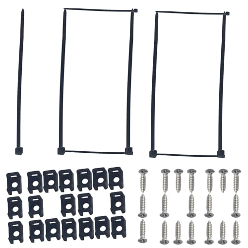 TIOMIOSEA 100 Stück Kabelschellen-Set: 100 Nylon-Kabelbinder + 100 Kabelhalter schraubbar + 100 Schrauben | Zuverlässige Kabelmanagement Kabelbefestigung & Ordnung von TIOMIOSEA