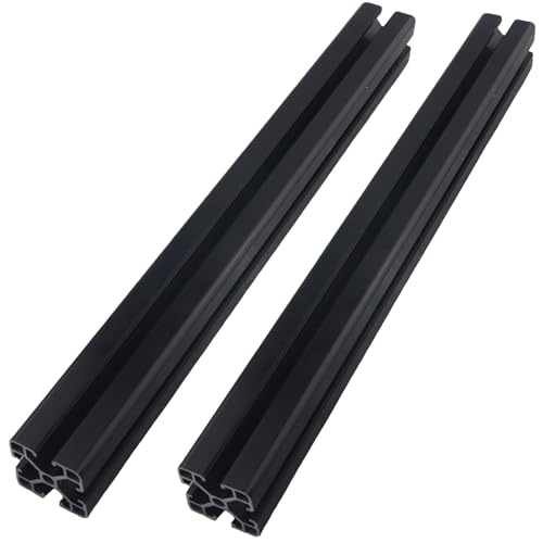 TIOMIOSEA 2 Stück Aluprofil 4040 T Typ Schwarz 400mm Aluminiumprofil Extrusions Europäischer Standard Eloxierte Linearschiene 40x40 Alu Profil für 3D-Drucker, CNC und DIY Projekte von TIOMIOSEA