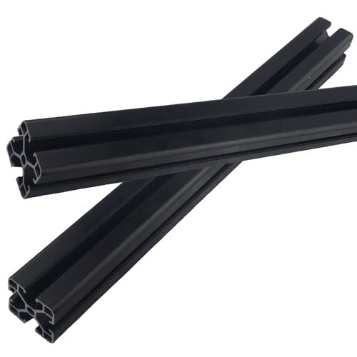 TIOMIOSEA 2 Stück Aluprofil 4040 T Typ Schwarz 600mm Aluminiumprofil Extrusions Europäischer Standard Eloxierte Linearschiene 40x40 Alu Profil für 3D-Drucker, CNC und DIY Projekte von TIOMIOSEA