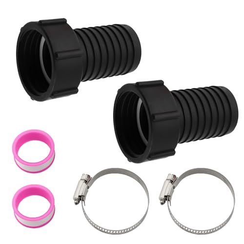 TIOMIOSEA 2 Stück IBC Tank Adapter S60 x 6 Innengewinde - Wasserhahn Adapter 2 Zoll Schlauchtülle - Tankschlauchadapter Kompatibel mit IBC Containern, PPR, PVC & Metallrohren von TIOMIOSEA