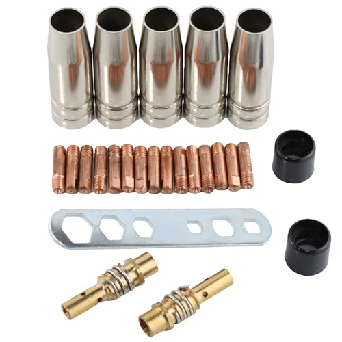 TIOMIOSEA 25-Tlg. MIG/MAG-Schweißzubehör-Set – inkl. 15x Stromdüsen 0,8mm, 5x Schweißdüsen & 5 x Werkzeug – MB15AK Verschleißteile Set Schweißbrenner Ersatzteile TIOMIOSEA 25-Tlg. MIG/MAG-Schweißzubehör-Set – inkl. 15x Stromdüsen 0,8mm, 5x Schweißdüsen & 5 x Werkzeug – MB15AK Verschleißteile Set Schweißbrenner Ersatzteile von TIOMIOSEA