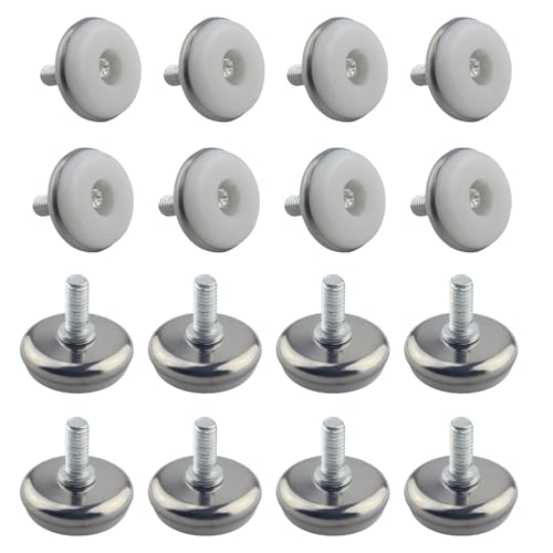 TIOMIOSEA 36 STK Verstellbare Möbelfüße Rund Nivellierfüße Stellfüße Leveling Füße M6 x 15mm Verstellbar Höhenverstellbare Füsse für Möbel Tisch Schreibtisch Stuhlbeine Sofa von TIOMIOSEA