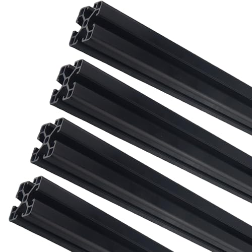 TIOMIOSEA 4 Stück Aluprofil 4040 T Typ Schwarz 800mm Aluminiumprofil Extrusions Europäischer Standard Eloxierte Linearschiene 40x40 Alu Profil für 3D-Drucker, CNC und DIY Projekte von TIOMIOSEA