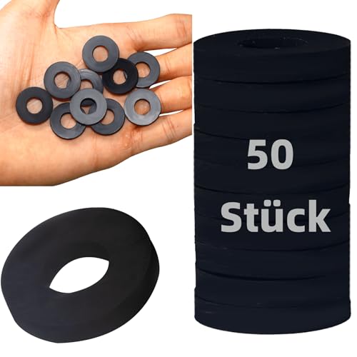 TIOMIOSEA 50 Stück Brauseschlauch-Unterlegscheiben 8x18x3 mm, Wasserhahn Anschluss Dichtungsringe Gummi Flache Unterlegscheibe für Dusch Brausekopf,Dichtung Dusche,Unterlegscheiben Dichtungen Ringe TIOMIOSEA 50 Stück Brauseschlauch-Unterlegscheiben 8x18x3 mm, Wasserhahn Anschluss Dichtungsringe Gummi Flache Unterlegscheibe für Dusch Brausekopf,Dichtung Dusche,Unterlegscheiben Dichtungen Ringe von TIOMIOSEA