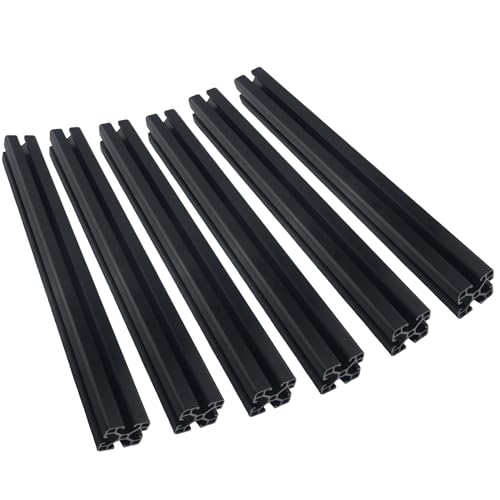 TIOMIOSEA 6 Stück Aluprofil 4040 T Typ Schwarz 1000mm Aluminiumprofil Extrusions Europäischer Standard Eloxierte Linearschiene 40x40 Alu Profil für 3D-Drucker, CNC und DIY Projekte von TIOMIOSEA