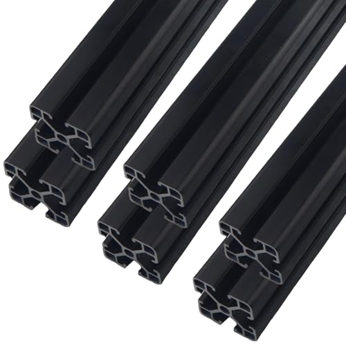 TIOMIOSEA 6 Stück Aluprofil 4040 T Typ Schwarz 400mm Aluminiumprofil Extrusions Europäischer Standard Eloxierte Linearschiene 40x40 Alu Profil für 3D-Drucker, CNC und DIY Projekte von TIOMIOSEA