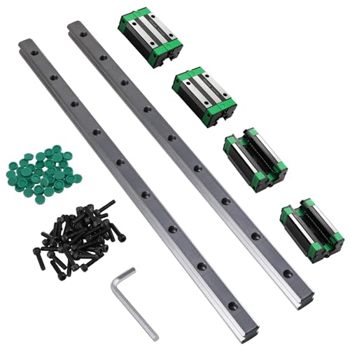 TIOMIOSEA Linearführung 2 Stück Linearschiene HGR15-1500mm mit 4 Stück HGH15CA Linearlager Lagerblock, Lineare Führungssystem für 3D Drucker, CNC-Maschinen, Elektrische Geräte von TIOMIOSEA