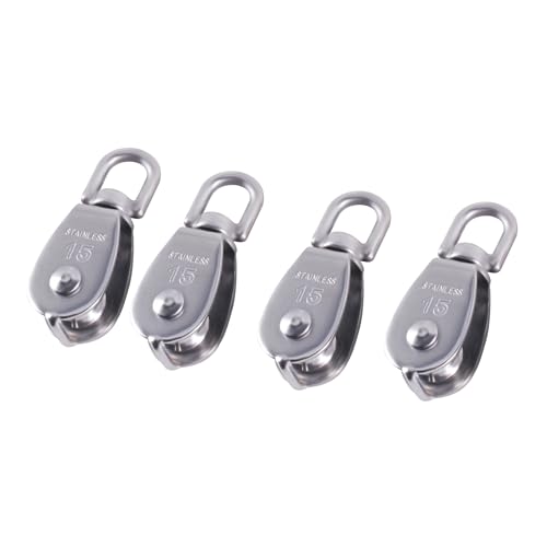 TIOMIOSEA Schwenken Rolle 4 Stück 15mm,304 Edelstahl Single Pulley Block,M15 blockseilrolle,Riemenscheiben-System,Edelstahlblock Blockseilrollefür Seile hängende Drähtemaximale Tragkraft 35kg TIOMIOSEA Schwenken Rolle 4 Stück 15mm,304 Edelstahl Single Pulley Block,M15 blockseilrolle,Riemenscheiben-System,Edelstahlblock Blockseilrollefür Seile hängende Drähtemaximale Tragkraft 35kg von TIOMIOSEA