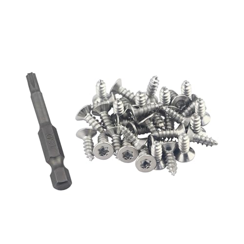 TIOMIOSEA Selbstschneidende Torx-Schrauben, 130 Stück M4x16 mm Torx-Schrauben mit flachem Kopf, Edelstahl 304 Holzschrauben, für Heimwerker, Schreiner oder Befestigungselemente wie Möbel, Technik TIOMIOSEA Selbstschneidende Torx-Schrauben, 130 Stück M4x16 mm Torx-Schrauben mit flachem Kopf, Edelstahl 304 Holzschrauben, für Heimwerker, Schreiner oder Befestigungselemente wie Möbel, Technik von TIOMIOSEA