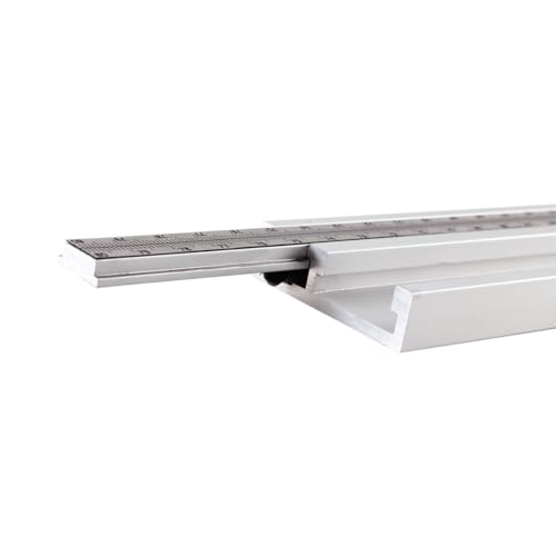 TIOMIOSEA T-Schiene Aluminiumlegierung T-Slot Track,800mm T-Nut Gehrungsschiene mit Skala（Skala aus Edelstahl kann herausgezogen und verschoben werden）, Holzbearbeitung Werkbank Modifikation von TIOMIOSEA