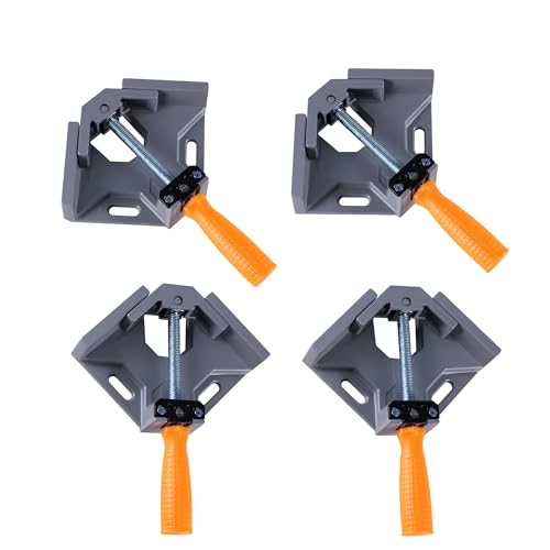 TIOMIOSEA Winkelspanner 90 Grad 4 Stück,Einstellbar Positionierwinkel Eckenspanner, rechtwinklige klemme,Winkelklemme für Holz, Metall,Winkelzwinge für Holzbearbeitung, Engineering von TIOMIOSEA