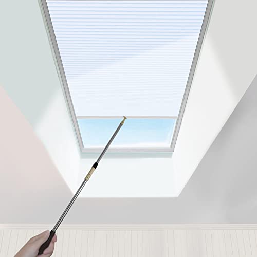 Manual Cellular Shades Honeycomb Blinds Full Blackout Fabric Attic Roof Shades for Skylight，Contact Us Customize Size (White FB001 W90 X L 120CM) von TIPIACE