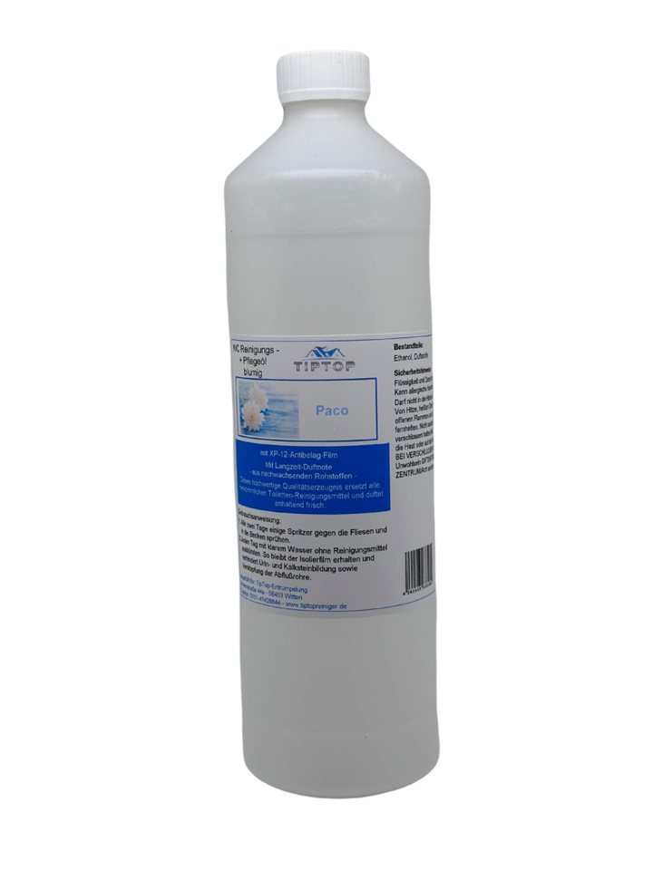 TIPTOP Raumduft WC Reiniger Reinigungs und Pflege ÖL blumig 1 Liter (Verschiedene Duftnoten, Flieder, Fressie, Iris, Maiglöckchen, Paco, Rose, Ylang) von TIPTOP