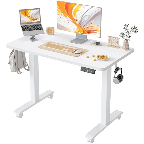 TIQLAB Höhenverstellbarer elektrischer Stehpult, 101,6 x 61 cm, Sitz-/Stehpult, Spleißbrett, Computer-Heimbüro-Schreibtisch, weiße Platte TIQLAB Höhenverstellbarer elektrischer Stehpult, 101,6 x 61 cm, Sitz-/Stehpult, Spleißbrett, Computer-Heimbüro-Schreibtisch, weiße Platte von TIQLAB