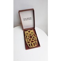 Eulen-Untersetzer // Untersetzer Messing-Untersetzer Bronze-Untersetzer Bronze-Eule Messing-Eule Gold-Eule von TIROIRSETCAGIBIS