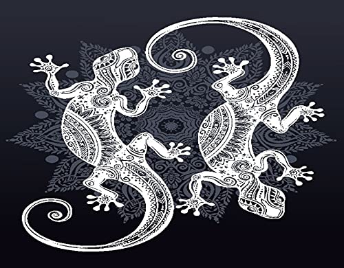 TISAGUER DIY 5D Diamant Malerei Kit,Gecko Eidechse Abstrakt Reptil Tier Herpetologie,Kristall Diamond Painting Kunst Handwerksbedarf für Wohnzimmer Wand Deko 16x20inch von TISAGUER