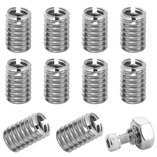 TISCH 10-StüCk Threaded Insert M10 to M8, 15mm Stainless Steel Threaded Sleeve, Thread Adapter, Threaded Bushing Screw-In Nut, Screw-In Sleeve, Threaded Sleeves, Thread Reduction Set (M10*M8) von TISCH