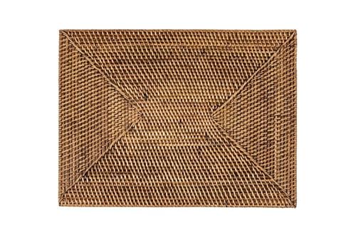 TISECO Home Studio - Tischset Rattan - Set/2-100% Rattan - Handgewebt, hitzebeständig, langlebig - Oval - 30x40 cm - Dunkelbraun von TISECO