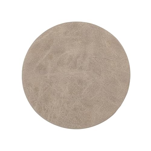 ZICZAC - Glasuntersetzer TRUMAN - SET/12 - Kunstleder - doppelseitig, leicht zu reinigen, rutschfest - Runden - Durchmesser 9,5 cm - TAUPE von TISECO