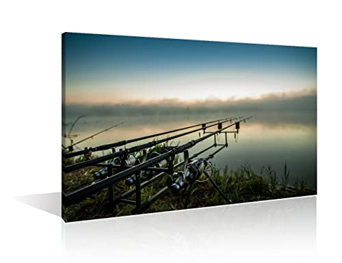 1 Stück Angelausrüstungs-Wanddekoration, Angler bei Sonnenuntergang ist Angeln mit Karpfenangeltechnik, Leinwandbild, Schwarz-Weiß, Wandkunst, Poster und Drucke, gespannt und gerahmt, fertig zum 1 Stück Angelausrüstungs-Wanddekoration, Angler bei Sonnenuntergang ist Angeln mit Karpfenangeltechnik, Leinwandbild, Schwarz-Weiß, Wandkunst, Poster und Drucke, gespannt und gerahmt, fertig zum von TISHIRON
