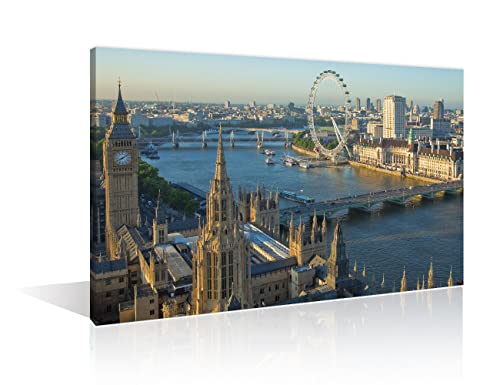 TISHIRON London England Skyline Schlafzimmer Dekor Big Ben Leinwand Wandkunst Themse Fluss Wanddekoration für Wohnzimmer 1 Stück London England Wandgemälde gerahmt fertig zum Aufhängen (40,6 x 61 cm TISHIRON London England Skyline Schlafzimmer Dekor Big Ben Leinwand Wandkunst Themse Fluss Wanddekoration für Wohnzimmer 1 Stück London England Wandgemälde gerahmt fertig zum Aufhängen (40,6 x 61 cm von TISHIRON