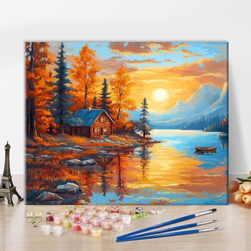 TISHIRON Malen Nach Zahlen Erwachsene Landschaft Malen Nach Zahlen Ab 9 Jahre Mädchen Ländliche Landschaft Malen-Nach-Zahlen Erwachsene DIY Handgemalt Ölgemälde Kit Heimdekorations, 40x50cm TISHIRON Malen Nach Zahlen Erwachsene Landschaft Malen Nach Zahlen Ab 9 Jahre Mädchen Ländliche Landschaft Malen-Nach-Zahlen Erwachsene DIY Handgemalt Ölgemälde Kit Heimdekorations, 40x50cm von TISHIRON