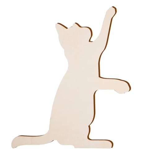 TISHITA 4Pcs Katze Ausschnitte Blank Holz Scheiben für DIY Projekte Zeichnung Party Decor von TISHITA