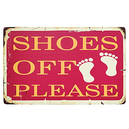TISOSO Shoes Off Please Vintage Metall Blechschild Wandschild Türschild Rustikale Heimdekoration für Haustür, Take Your Shoes Off Schild für Tür 20,3 x 30,5 cm TISOSO Shoes Off Please Vintage Metall Blechschild Wandschild Türschild Rustikale Heimdekoration für Haustür, Take Your Shoes Off Schild für Tür 20,3 x 30,5 cm von TISOSO