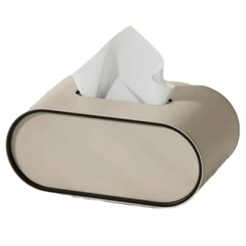 Oval Leder Tissue Box Cover - Leichte Luxus kreative Tissue Halter Desktop Serviette Aufbewahrungsbox für Badezimmer Küche Schlafzimmer Wohnzimmer von TISTIK