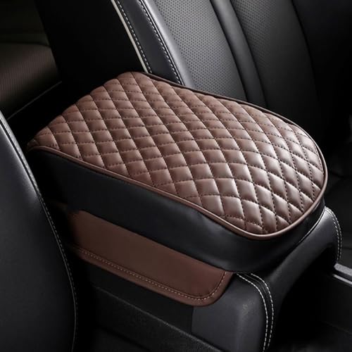 TISTIK Auto Armlehnen Polster für VW Amarok Dual Cab 2.Gen 2010-2025, Leder Wasserdicht rutschfeste Mittelkonsole Abdeckung Schutz Auto Decor Zubehör,D/Brown von TISTIK