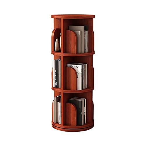 TISTIK Bücherregal 360° drehbares Bücherregal aus Massivholz, freistehend, drehbares Bücherregal mit Schallwand-Design, schmaler Bücherregal-Organizer für kleinen Raum standregal von TISTIK