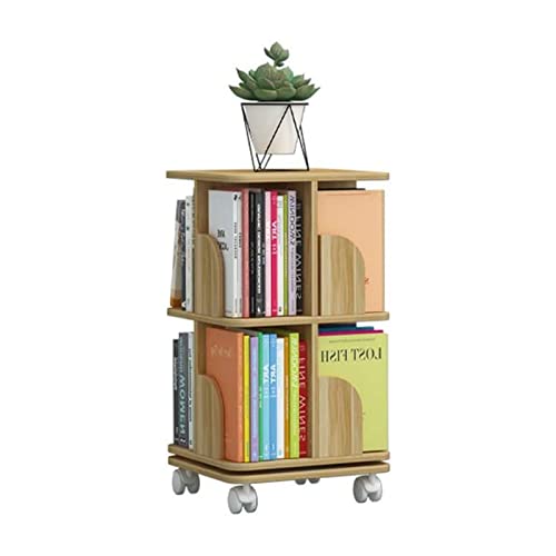 TISTIK Bücherregal Drehbares Bücherregal für kleine Räume 360-Grad-Display Bodenstehend drehbares quadratisches Bücherregal Schmaler drehbarer Bücherregal-Organizer für Zuhause standregal von TISTIK