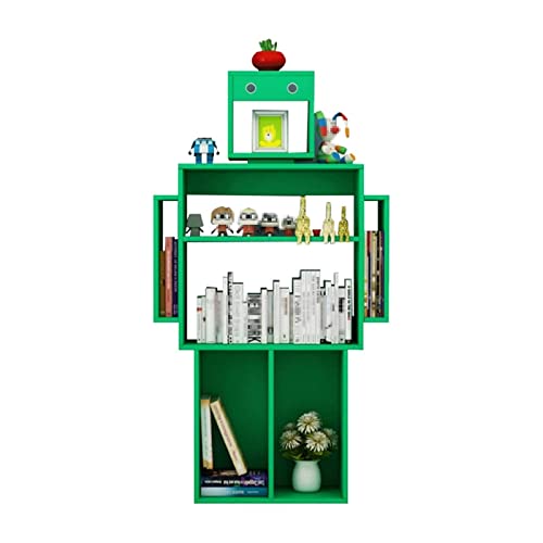 TISTIK Bücherregal Kreatives Roboter-Bücherregal für Kinder, High-Density-Brett, Vitrine, Bodenstehend, Bücherregal, Bücherregal, Organizer für Zuhause standregal von TISTIK