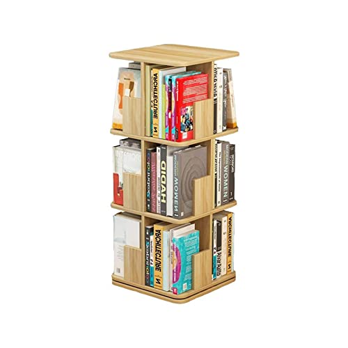 TISTIK Bücherregal Rotierendes Bücherregal 2 Etagen / 3 Etagen / 4 Etagen 360 ° Display Quadratisches drehbares Bücherregal Kreatives Standregal für zu Hause standregal von TISTIK