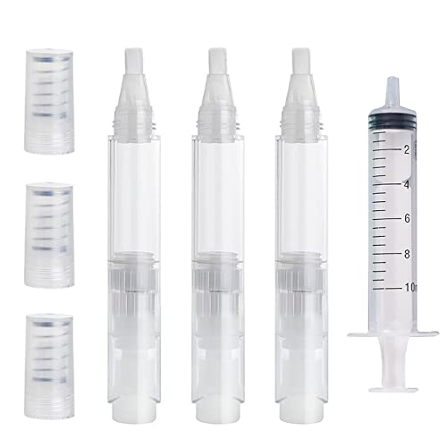 3 x 6 ml Ausbesserungsstifte, leere Ölstifte, transparenter Farbstift, nachfüllbarer Pinselstift mit Nadelröhre, für Innenmalerei auf Trockenwänden, Schränken (weiß) von TITA-DONG