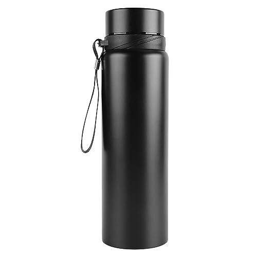 34OZ/1L Isolierte Wasserflasche, Schwarze Thermoskanne mit Intelligenter Temperaturanzeige, Tragbare Edelstahl-Wasserflasche mit Riemen, Intelligente Wasserflasche für Zuhause, Sport, Outdoor von TITA-DONG