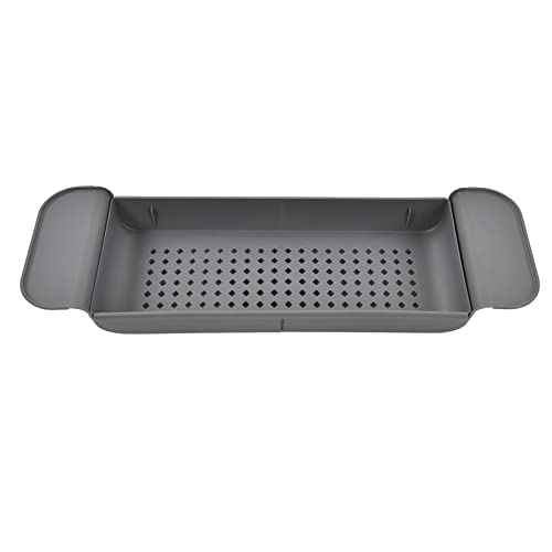 Badewannen-Organizer-Tablett, Erweiterbares Badewannen-Caddy-Tablett, PP-Badewannen-Tablett-Tisch, Multifunktionales Badewannen-Organizer-Gestell, Rutschfestes Badregal-Caddy-Tablett für(Grau) von TITA-DONG