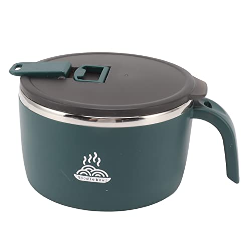 Instant-Nudelschüssel aus Edelstahl, 900 Ml Fassungsvermögen, Lunchschüssel mit Deckel, Doppelschichtige Suppenschüssel, Instant-Nudelkocher, Thermo-Lunchbox-Behälter für Zuhause, Küche,(Grün) Instant-Nudelschüssel aus Edelstahl, 900 Ml Fassungsvermögen, Lunchschüssel mit Deckel, Doppelschichtige Suppenschüssel, Instant-Nudelkocher, Thermo-Lunchbox-Behälter für Zuhause, Küche,(Grün) von TITA-DONG