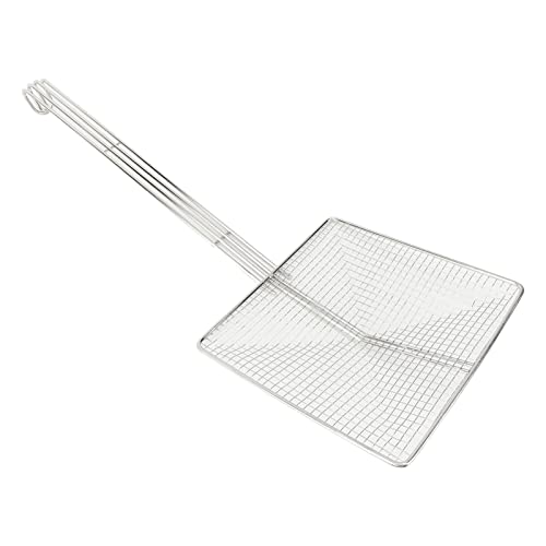 Quadratischer, Feinmaschiger Skimmer, Edelstahl-Sieb-Skimmer-Schöpfkelle, Ölsieb für Fritteuse, Metall-Sieb-Spatel mit Langem Griff, Nudelsieb-Löffel für die Küche(Grobes Netz) von TITA-DONG