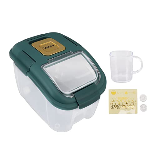 Reis-Aufbewahrungsbox mit Transparentem Deckel, Reis-Aufbewahrungseimer mit Großem Fassungsvermögen, Gut Dichtender Reisbehälter-Spender, Mehrzweck-Aufbewahrungsbehälter für(Grün 5kg) von TITA-DONG